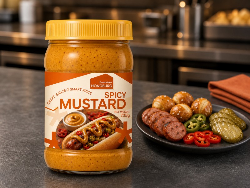 Gęsty aromatyczny pikantny sos musztardowy